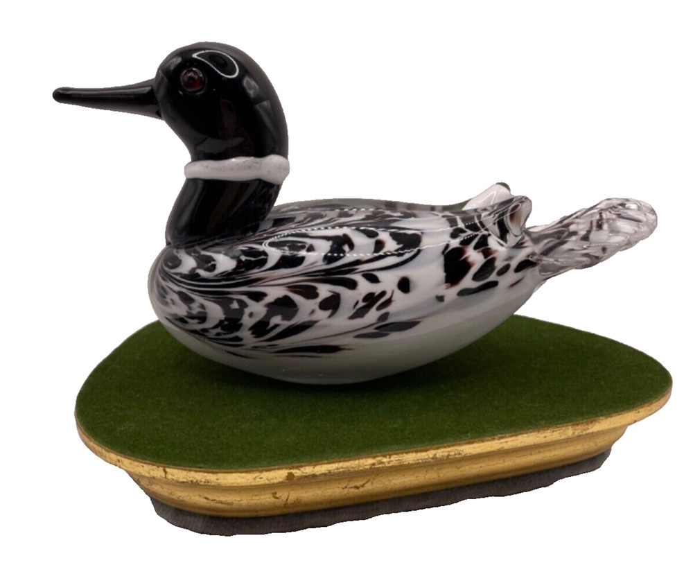 Dynasty Gallery Collectible Glass Art Loon Paperweight 6"